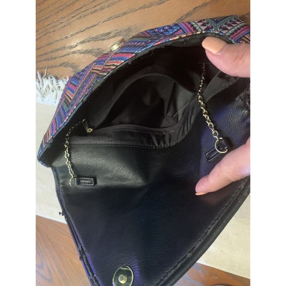 jessica mcclintock Crossbody Clutch Colorful Embroidered Boho - Picture 6 of 9